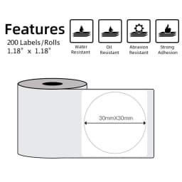 Phomemo Multi-Purpose Square Self-Adhesive Label for Phomemo M110/M200 Label Printer Width 20-50mm Labels/Roll