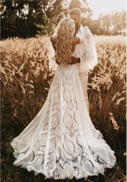 Beach Off Shoulder High Collar Wedding Dresses For Women Long Sleeves Lace High Slit Sexy Bride Dresses Bridal Gown Customized