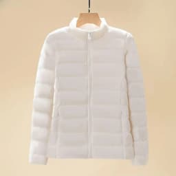 Lightweight Padded Cotton Jacket Women's 2025 New Style Hooded Stand Collar Slim Fit Short Coat Autumn Winter Outerwear