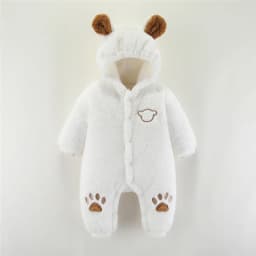 Winter Baby Romper With Ears Thicken Cotton Newborn Bodysuit Hooded Baby Girl Clothes Cartoon Boys Jumpsuit 0-24 Months