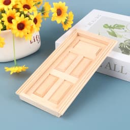 1/12 Scale Dollhouse Miniature 6 Panel Interior Wooden Door Frame DIY Plain Embryo Material Furniture Doll House Accessories