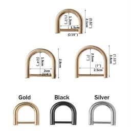 2pcs D-Rings Screw in Shackle Horseshoe U Shape D Ring for DIY Leather Strap Craft Purse Replacement Accessories