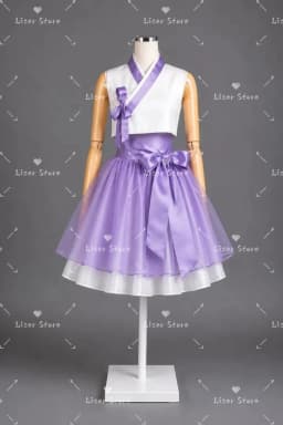 Liser Customized Modern Hanbok Women Sleeveless Color Blocking Two Piece Skirt Korean Traditional Costume Party Photoshoot Dress