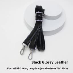 New Yu Black Leather Bag Strap Single Shoulder Crossbody Bag Long Strap School Bag Backpack Accessories Women's Bag Belt