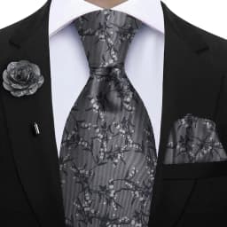 Peacock Blue Floral Print 2-Piece Tie & Pocket Square Set for Men Wedding Business Casual Stylish Accessories