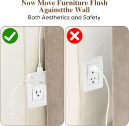 1-3Pcs 3 Way Flat Plug Adapter Power Wall Plug US Extension Plug Adapters Portable Foldable Extension Travel Converter Socket