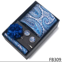 New Designer Blue Red Green Paisley Ties For Men Wedding Party Neck Tie Luxury Tie Pocket Square Cufllink Brooch Set