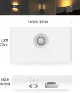 Wireless LED Night Light With Motion Sensor USB Rechargeable 400mAh Battery Modern Wall Lamp For Bedroom Bedside Table Lights
