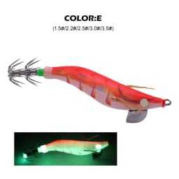 1 PC New Wooden Shrimp Bait with High-Intensity Luminous Effect, Equipped with Lead Pendant and Double-Layer Squid Hook