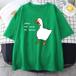 Peace Was Never An Option Prints Mans Cotton Tee Clothing Creativity All-math Short Sleeve Fashion Casual Loose Tops Men T-Shirt