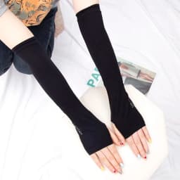 1 Pair Unisex Summer Finger Sleeve Ice Cool Wearing High Elastic Elbow Spring Outdoor Riding Fingerless Fishing Ice Silk Sleeves