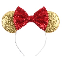 Cute Women Mouse Ears Leopard Print Headbands for Girls Baby Women Sequins 5"Bows Hair Accessories Adults Hairbands Kids Gift