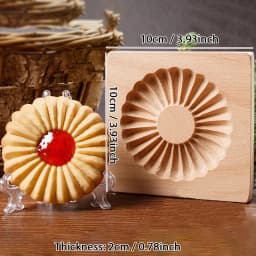3D Wooden Cookie Cutter Moulds for DIY Baking, Engraved Embossed Biscuit Molds, for Gingerbread Fondant Christmas Baking Molds