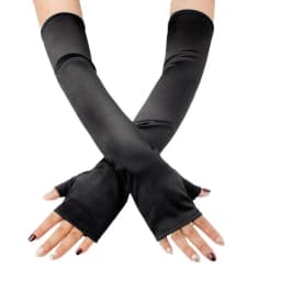 49cm Women Satin Long Fingerless Gloves Solid Retro Style Opera Wedding Evening Dress Accessories Etiquette High Elasticity