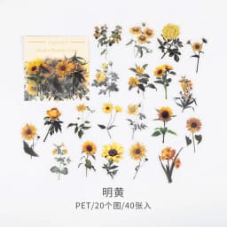 40 Pcs/pack Assorted Plant Flower Mushroom Ginkgo Pet Decorative Diary Stickers Sticky Notes for Scrapbooking Planner Stationery