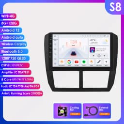 360Camera 2Din Android 13 Car Radio For Subaru Forester Impreza 2008-2014 Car Multimedia GPS 4G-LET Carplay autoradio NO DVD7862