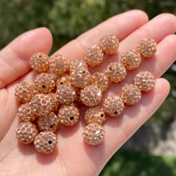 10pcs 6/8/10mm Czech Crystal Rhinestones Pave Disco Ball Clay Beads Round Spacer Beads Charms for DIY Jewelry Making Bracelet