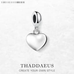 Heart 925 Sterling Silver Dangle Charm Pendant DIY Handmade Fashion Jewelry Findings Romantic Accessories For Women