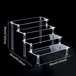 1-5 Tier Acrylic Display Stand Perfume Doll Clay Figurine Blind Box Storage Rack Transparent Ladder Makeup Organization W-2