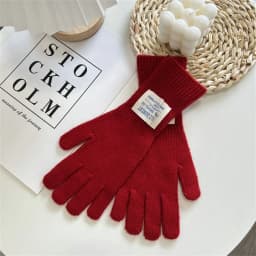 Women's Pure Color Knitted Woolen Gloves Winter Windbreaks Student Riding Split Finger Thick Warm Gloves Couple Christmas Gifts