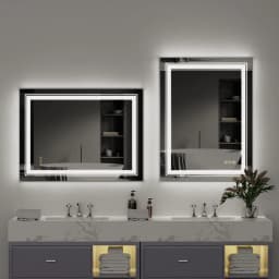 Crystal LED Bathroom Mirror Dimmable IP65 Waterproof Double Lights Vanity Makeup Mirror Luxury Dressing Wall Mount