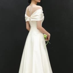 Sondr Simple Off the Shoulder Korea Wedding Dresses A Line Corset Back Customized Bridal Gown Photos Shoot Satin Party Dress