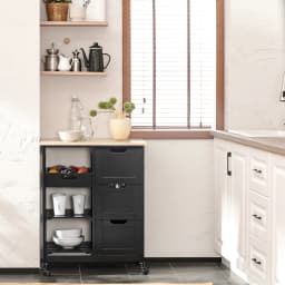 SoBuy FKW79 Kitchen Trolley with 2 Removable Rays and 1 tray Roller Carts for kitchen living room Dining Room