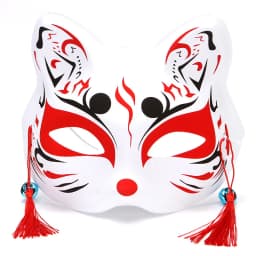 Fox Mask Japanese Cosplay Half Face Mask Kabuki Kitsune Masquerade Anime Cosplay Cat Mask Rave Adult Children Funny Party Props