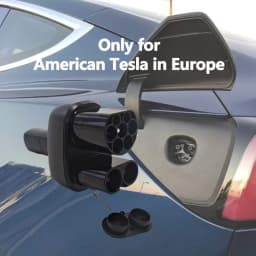 FITMPH CCS2+Type 2 to NACS Tesla Adapter, DC&AC 2-in-1 Adapter, 250kW for Model 3/X/Y/S, For US Tesla in Europe Fast Charging