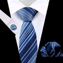 Business Tie For Men Set Necktie Cufflink Classic Handkerchief Suit For Wedding High Quality Stripe Tie Set Formal Gravata Gift