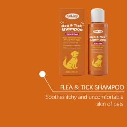 Anti Flea Tick Pet Shampoo Clean Fur Eliminate Fleas Ticks Repel Parasites Soothe Irritated Skin Gentle Dog Cat Grooming Shampoo