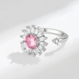 SMJEL Fidget Spinner Ring Anxiety for Women Multiple Crystal Flower Eye Butterfly Animal Ring Rotate Anti Stress Wedding Jewerly