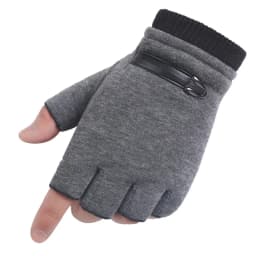 Man Women Winter Keep Warm Plus Velvet Thicken Thin Outdoor Sports Climb Cycling Drive Fitness Half Finger Tactical Gloves Suede
