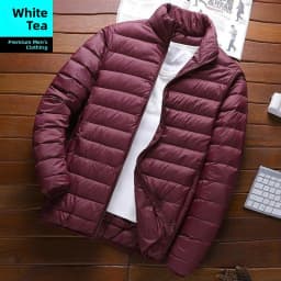 Men's Winter Lightweight down Cotton Jacket Short Casual Stand Collar Warm Top Dad's Cotton Coat Outerwear Slim Fit Style
