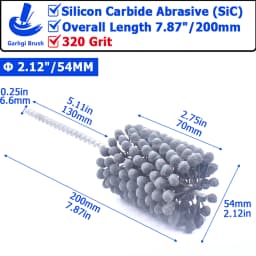 320Grit Cylinder Hone Ball Brush Tool Silicon Carbide Metal Engine Valve Guides Deburring Carbon Removal Crosshatching Polishing