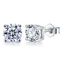 Real 0.1-2 CT D Color Moissanite Diamond Stud Earrings For Women 100% 925 Sterling Silver Earring Wedding Fine Jewelry 18K Gold