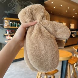Winter Plush Wam Gloves Thicken Soft Fluffy All Fingers Gloves Cute Windproof Warmer Mittens Women Solid Color Keep Warm Mittens