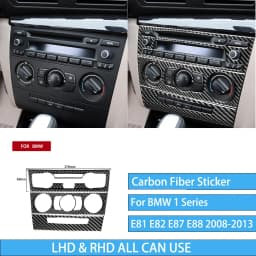 For BMW E81 E82 E87 E88 1 Series Interior Accessories 2008-2013 Gear Shift Knob Dashboard AC Outlet Carbon Fiber Cover Stickers