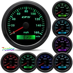 85mm GPS Speedometer Odometer Gauge 0-120MPH 160MPH 120KMH 200kmh with 7Colors Backlight For Car Boat Motorcycle Truck 12V/24V