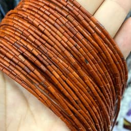Natural Stone Beads 2x4mm Hematite Agate Jasper Crystal Cylinder Tube Loose Spacer Bead for Jewelry Making Diy Bracelet Necklace