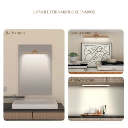Wooden LED Night Light Mirror Front Fill Light Portable Rechargeable Magnetic Wall Lamp For Bedroom Bedside Lamp Touch Switch