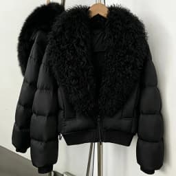 OFTBUY Winter Quality Detachable Real Lamb Fur Collar Coat Women Duck Down Jacket Female Short Puffer Coat Insulated Outerwear