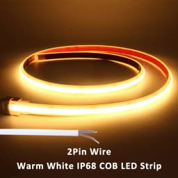 AC 220V IP68 Waterproof COB LED Strip Lights DC 24V Tape Lamp with 2Pin Wires 3000K 4000K 6000K Flexible Ribbon for Home Decor