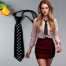 1pc Hand-beaded Academic Style Pre-tied Necktie - Black Women's JK Uniform Tie for Stylish Shirts | Trendy Elegant Streetwear Ve