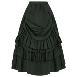 Brown Cotton Ruffles Long Asymmetrical Victorian Gothic Skirt Hot Sexy y2k Clothes Steampunk Cosplay Women Vintage Skirts 2024