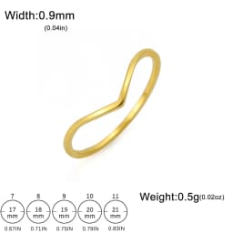 Minimalist Stackable Wave Rings for Women Geometric Finger Ring Stainless Steel Golden Jewelry Thin Rings Set Daily Party Wear