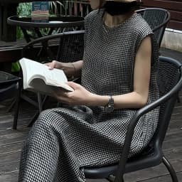 Summer 2026 plus Size Women's Plaid Loose Fit Sleeveless Dress Slimming Concealing Versatile High-End Feeling Commute Style