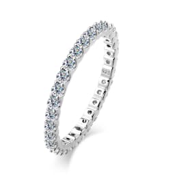KNOBSPIN D VVS1 All Moissanite Rings for Women Man Engagement Wedding Eternity Band with GRA S925 Silver Plated 18k Gold Ring