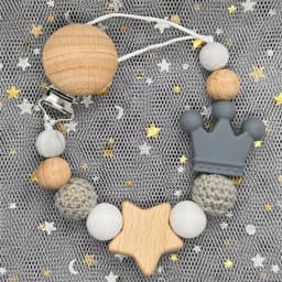Custom Personalized Name Baby Pacifier Clip Bear Pacifier Chain Holder for Baby Teething Soother Chew Toy Food Grade Dummy Clips