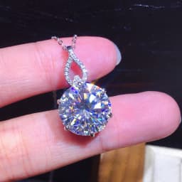 Big Bling Water Drop Pendant Real 925 Sterling Silver Long Chain Necklace for Women Fashion Jewelry Cute Statement Necklace